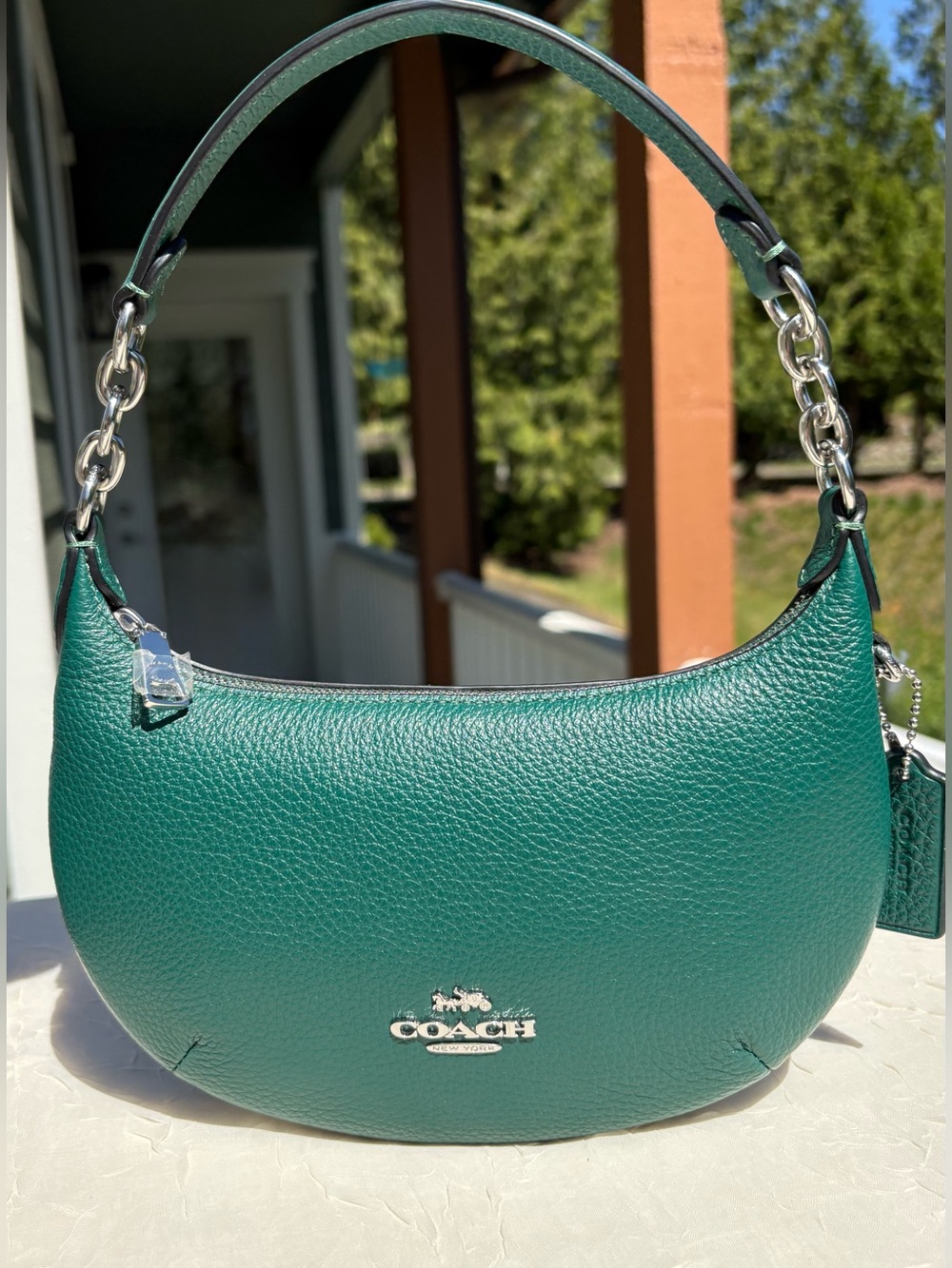 NEW COACH Small Payton In Emerald Green Leather CN011